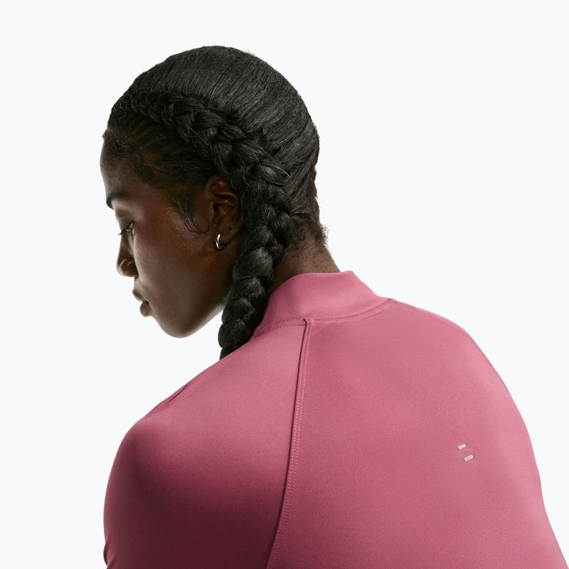 Moteriškas bėgimo džemperis Nike Tempo Dri-Fit 1/4 Zip pink smoke 5