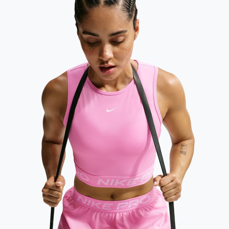 Moteriški marškinėliai Nike Pro pink rise/white 4