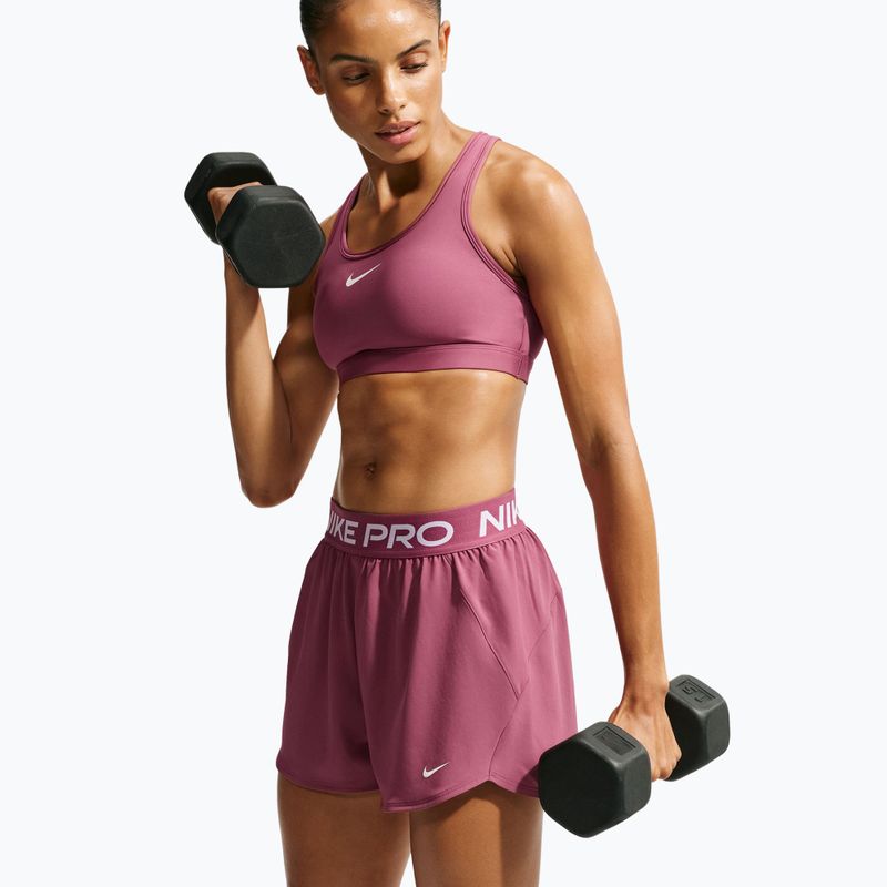 Moteriški treniruočių šortai Nike Pro pink smoke/white 4