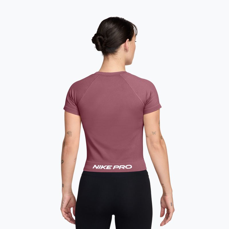 Moteriški treniruočių marškinėliai Nike Pro Seamless pink smoke/white 2