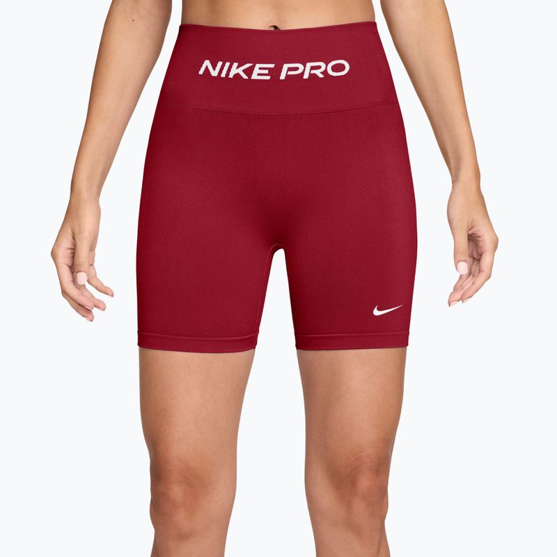 Moteriški treniruočių šortai Nike Pro Seamless tough red/white