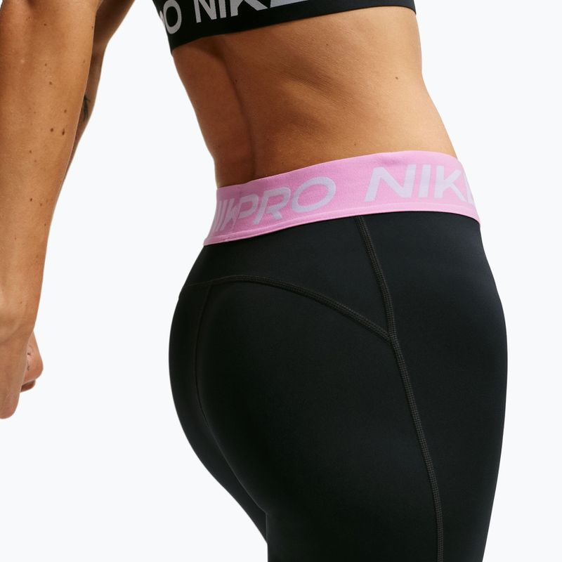 Moteriškos tamprės Nike Pro black/pink rise/white 4