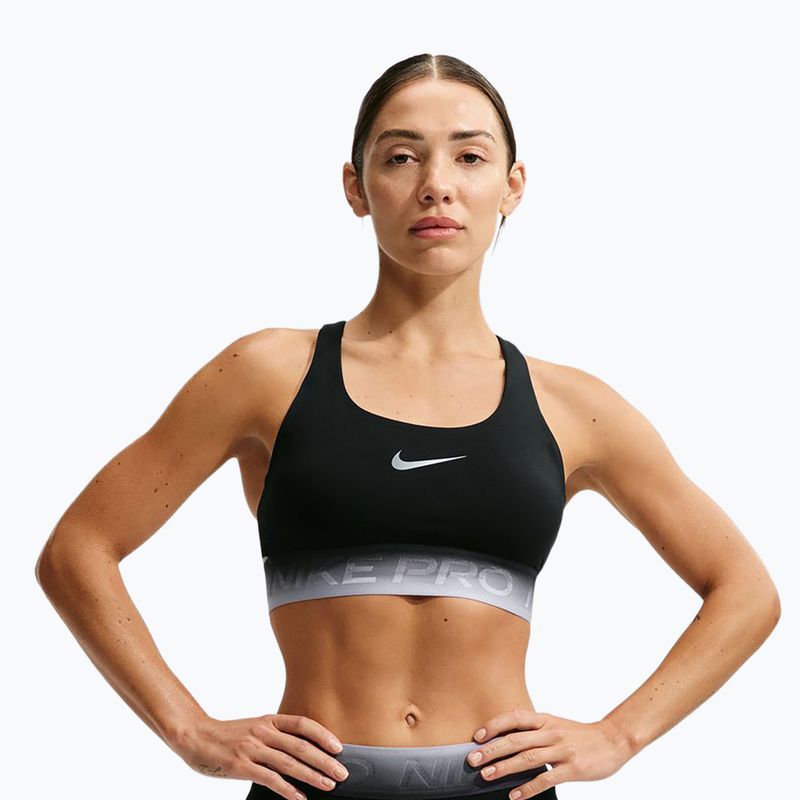 Sportinė liemenėlė Nike Pro black/black/ghost/smoke grey