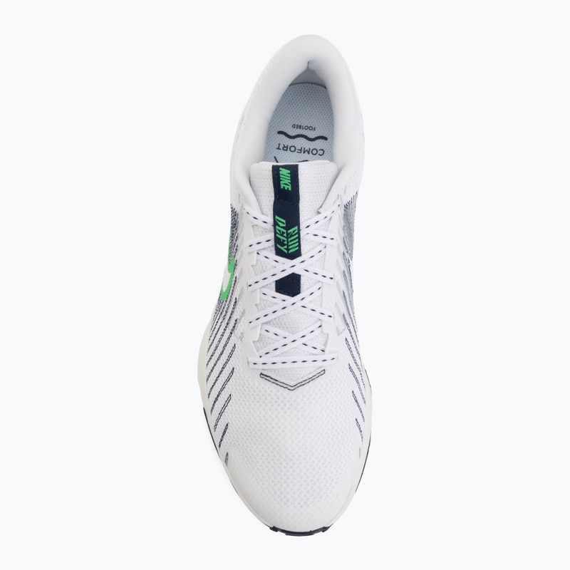 Vyriški bėgimo batai Nike Run Defy White/Midnight Navy/Green Spark 5