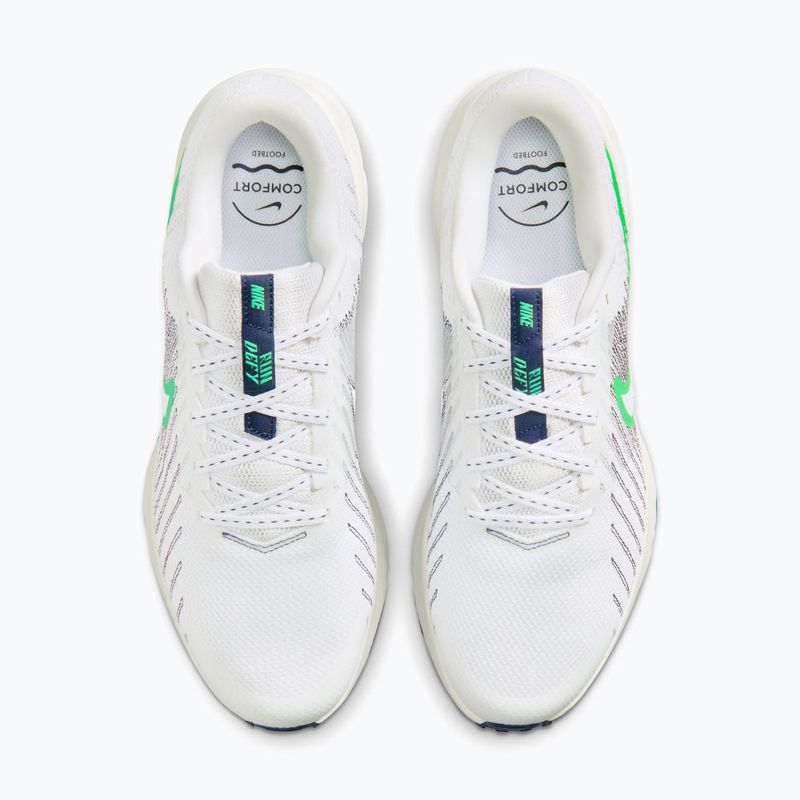 Vyriški bėgimo batai Nike Run Defy White/Midnight Navy/Green Spark 5
