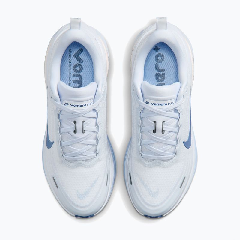 Moteriški bėgimo batai Nike Vomero Plus white/aluminum/football grey/mystic navy 5