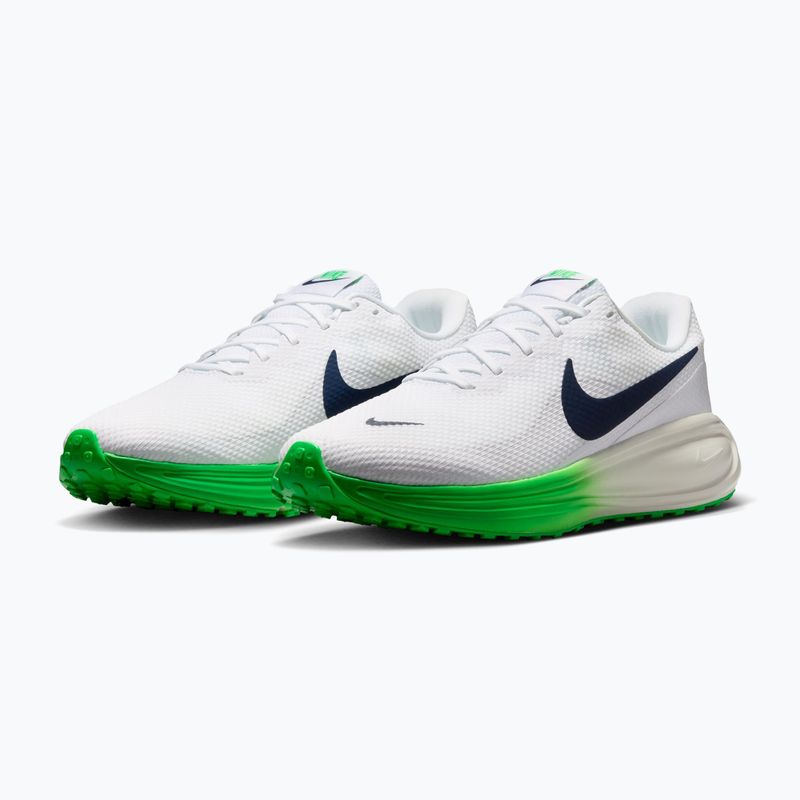 Vyriški bėgimo batai Nike Revolution 8 white/green spark/midnight navy 3
