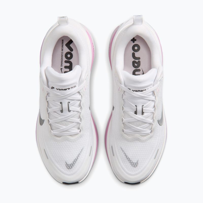 Moteriški bėgimo batai Nike Vomero Plus white/bleached lilac/metallic silver 5
