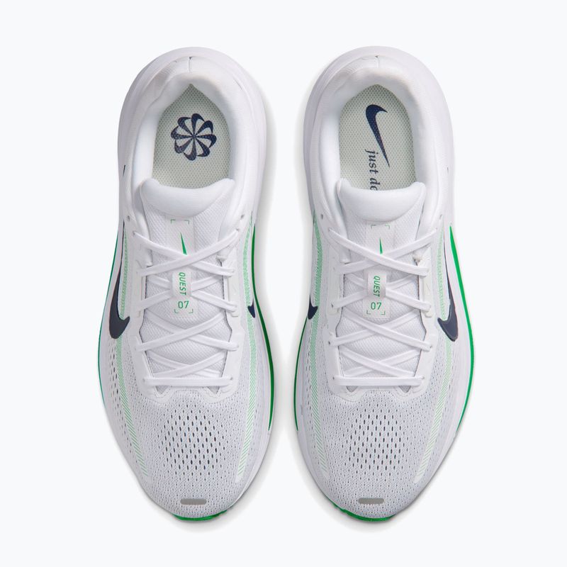 Vyriški bėgimo batai Nike Quest 7 white/green spark/midnight navy 5