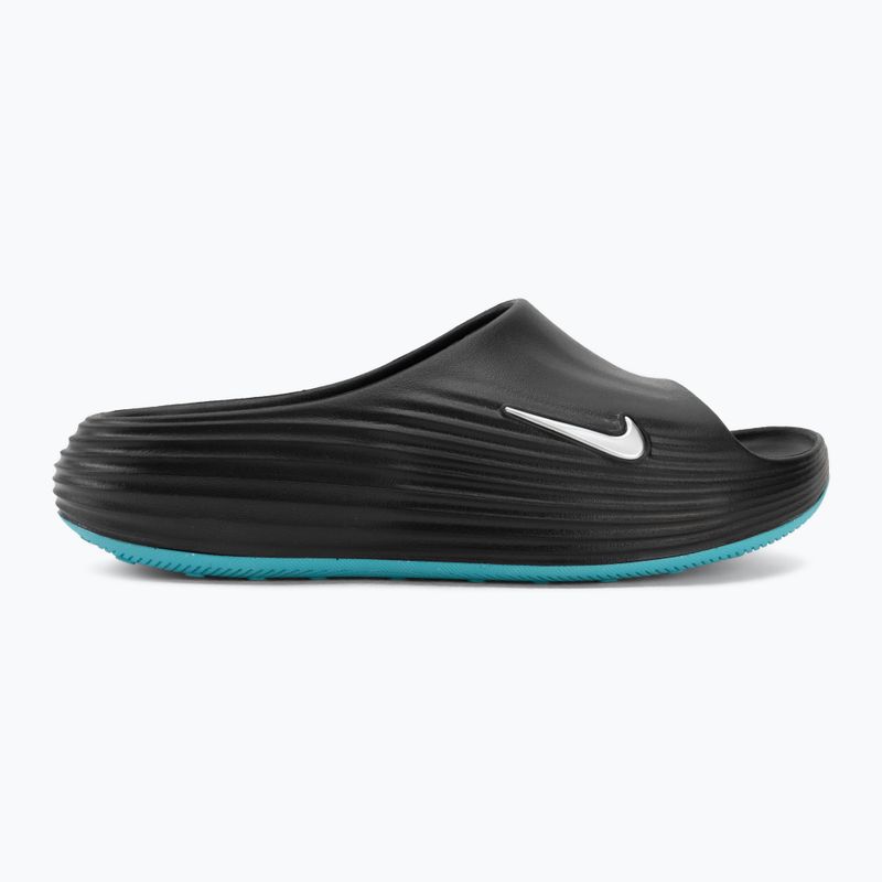 Vyriškos šlepetės Nike ReactX Rejuven8 black/gamma blue/metallic silver 2