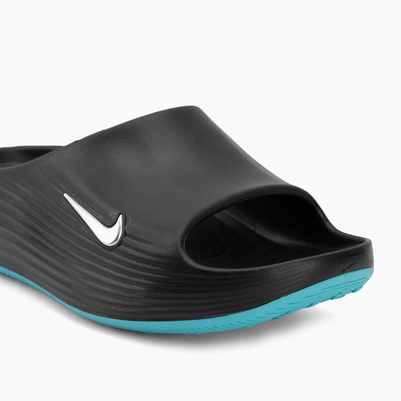 Vyriškos šlepetės Nike ReactX Rejuven8 black/gamma blue/metallic silver 7