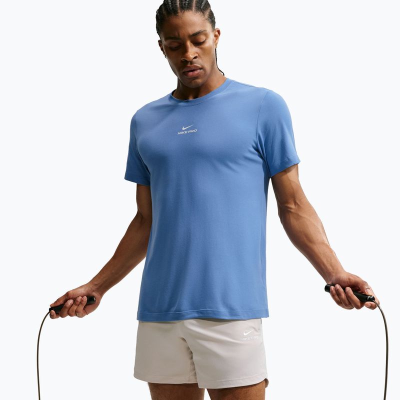 Vyriški treniruočių marškinėliai Nike Pro indigo storm/white 5