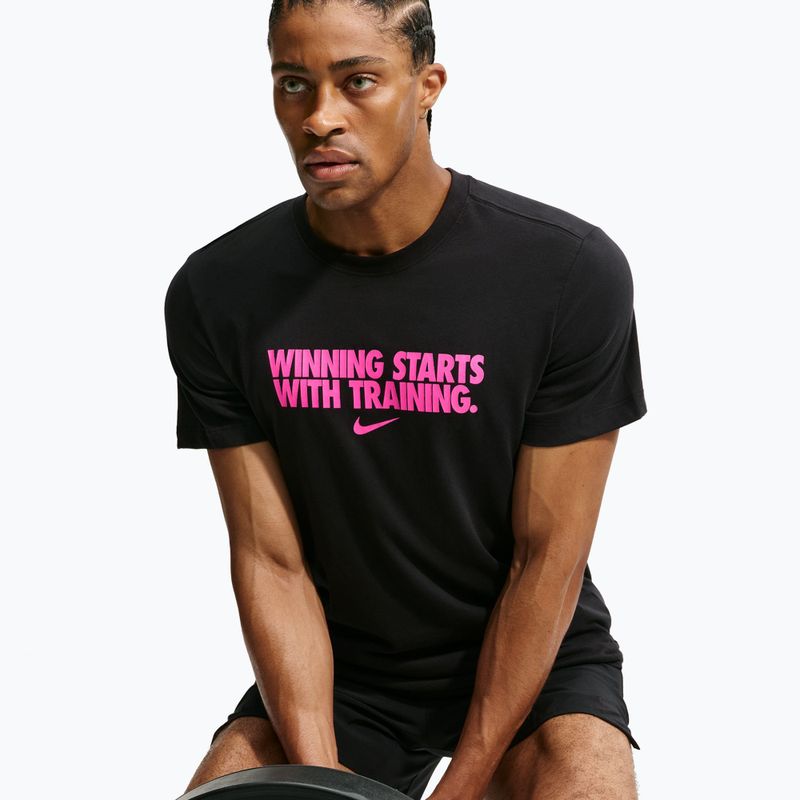 Vyriški treniruočių marškinėliai Nike Dri-Fit Winning black/hyper pink 5