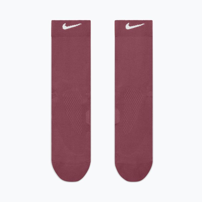 Kojinės Nike Run Midweight Crew pink smoke/pink rise/white 2