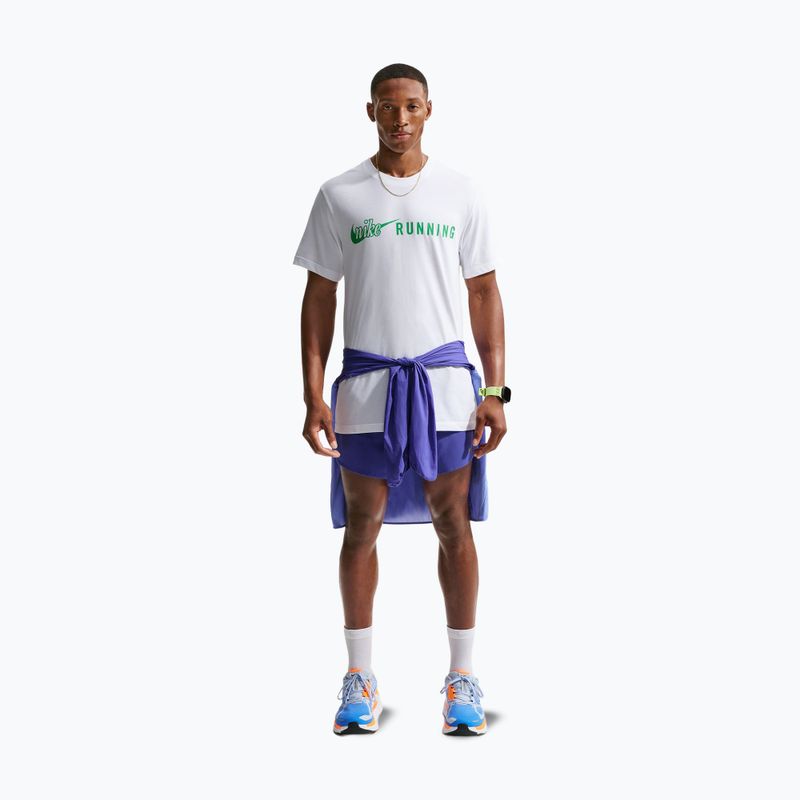 Vyriški bėgimo marškinėliai Nike Dri-Fit Running T-Shirt white/green spark 2