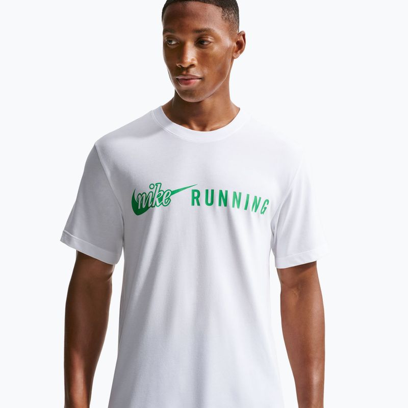 Vyriški bėgimo marškinėliai Nike Dri-Fit Running T-Shirt white/green spark 4