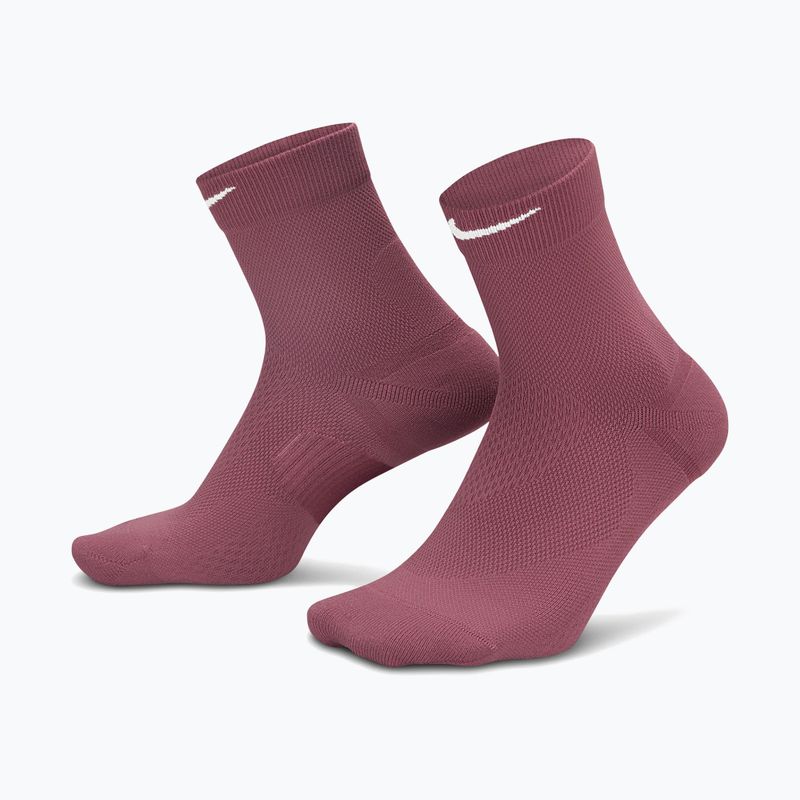 Kojinės Nike Run Midweight Micro Crew pink smoke/pink rise/white