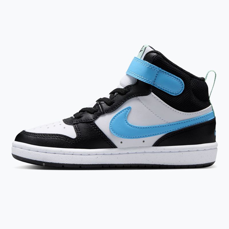 Vaikiški batai Nike Court Borough Mid 2 white/black/arctic green/football blue 2