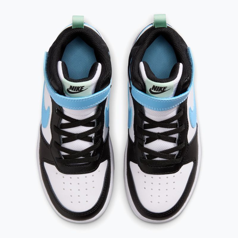 Vaikiški batai Nike Court Borough Mid 2 white/black/arctic green/football blue 4
