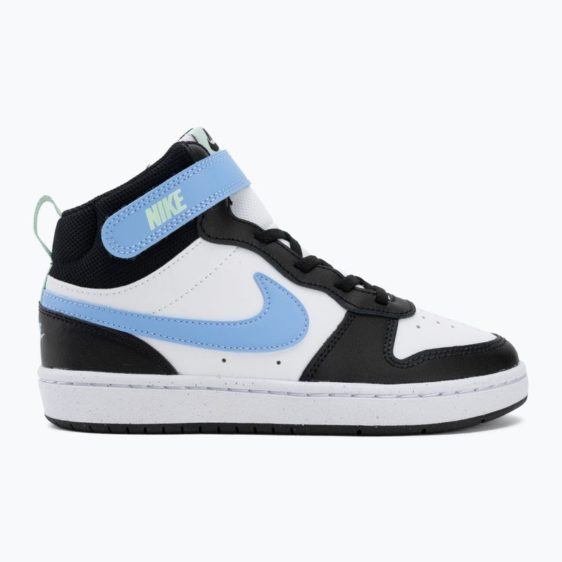 Vaikiški batai Nike Court Borough Mid 2 white/black/arctic green/football blue 2