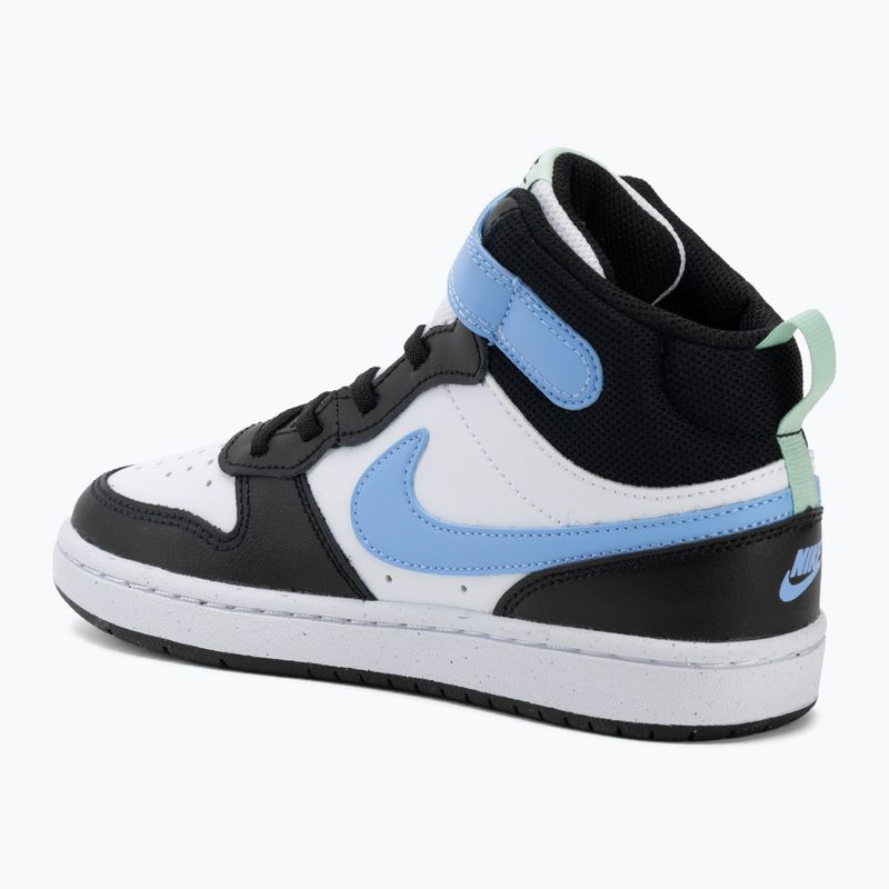 Vaikiški batai Nike Court Borough Mid 2 white/black/arctic green/football blue 3