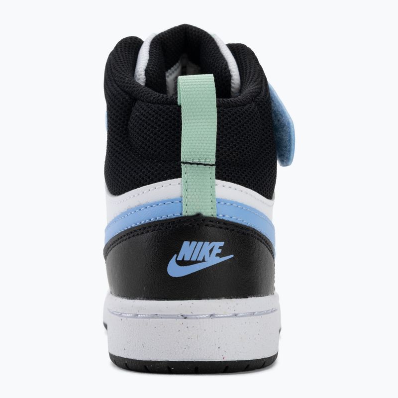 Vaikiški batai Nike Court Borough Mid 2 white/black/arctic green/football blue 6