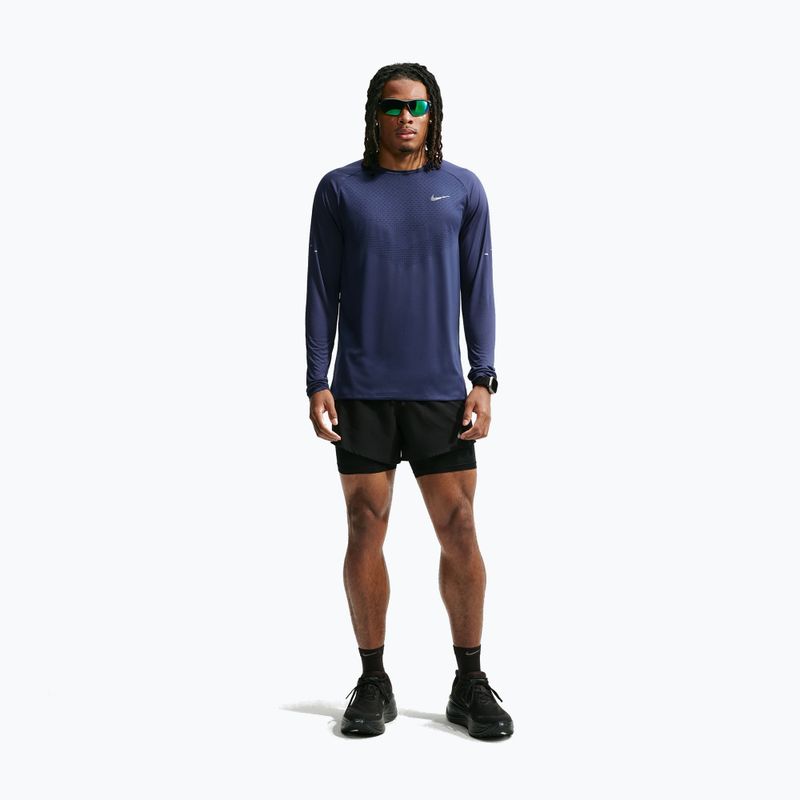 Vyriški bėgimo marškinėliai su ilgomis rankovėmis Nike Stride Dri-Fit ADV Midnight Navy 2