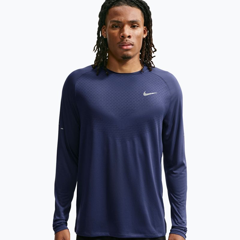 Vyriški bėgimo marškinėliai su ilgomis rankovėmis Nike Stride Dri-Fit ADV Midnight Navy 4