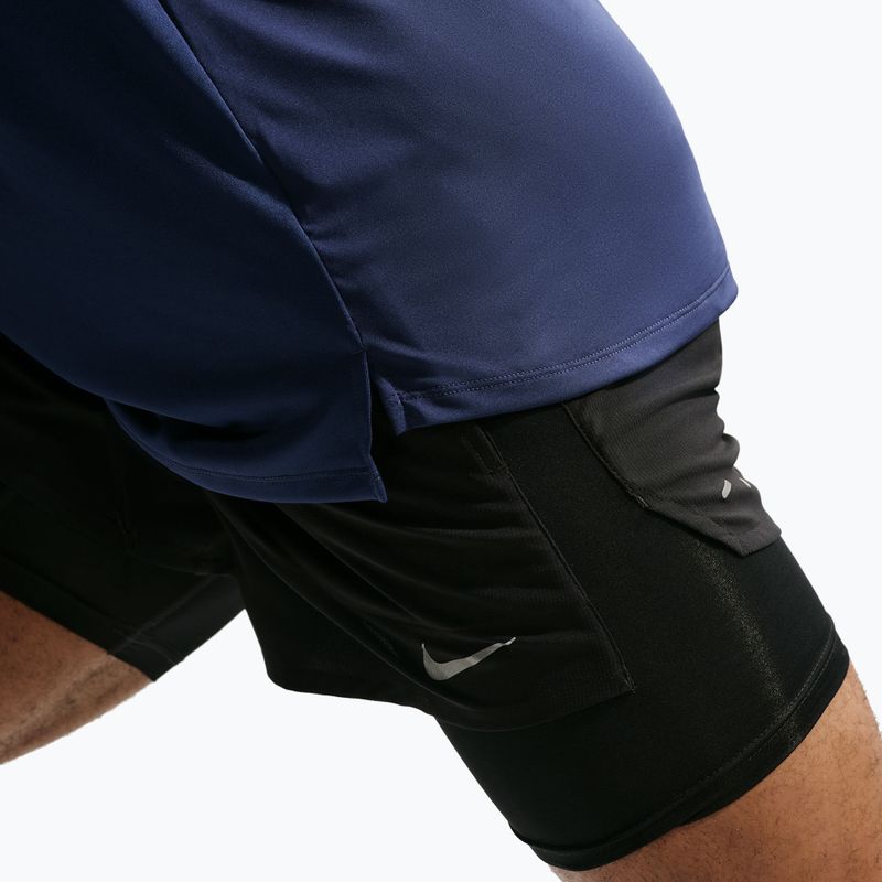 Vyriški bėgimo marškinėliai su ilgomis rankovėmis Nike Stride Dri-Fit ADV Midnight Navy 7
