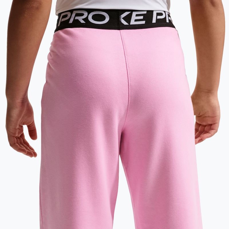 Vaikiškos kelnės Nike Pro Fleece pink rise/pink rise/black/white 4