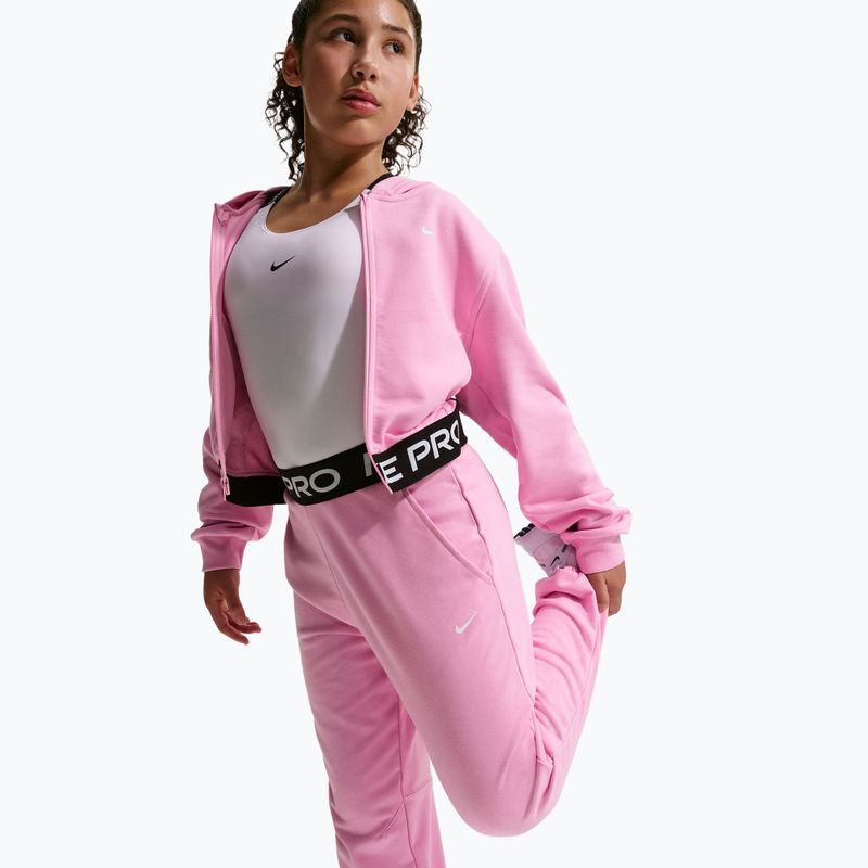 Vaikiškos kelnės Nike Pro Fleece pink rise/pink rise/black/white 5