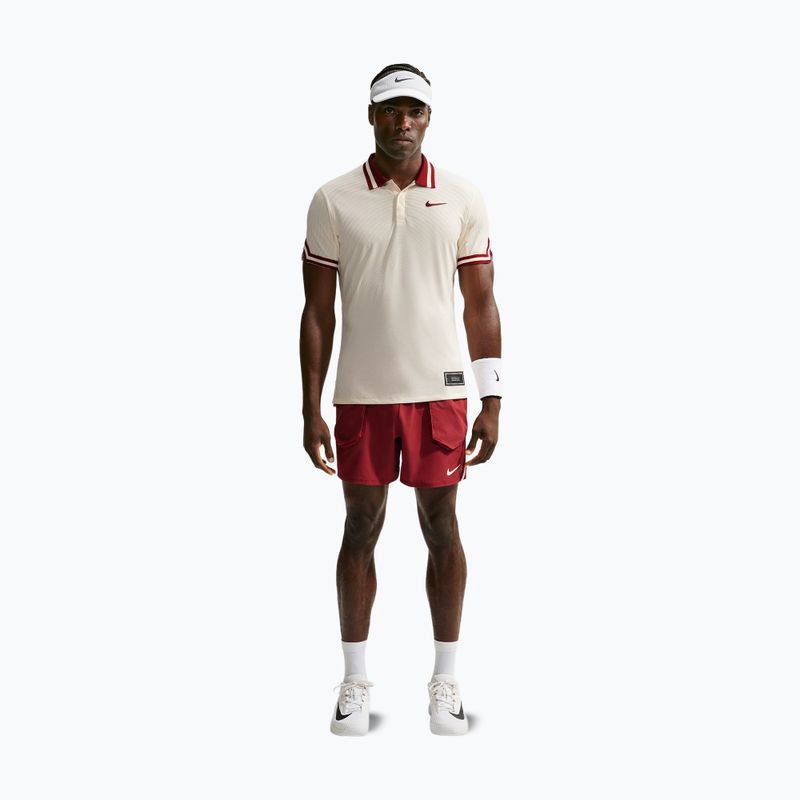 Polo marškinėliai Nike Court Slam Aero-Fit Pale Ivory/Team Red 2