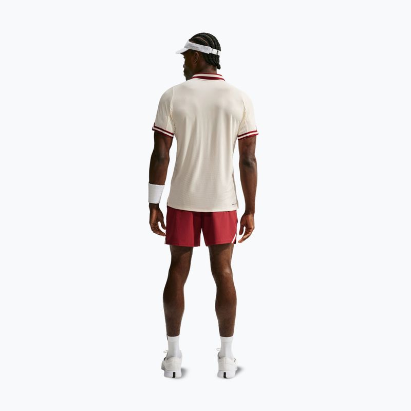 Polo marškinėliai Nike Court Slam Aero-Fit Pale Ivory/Team Red 3