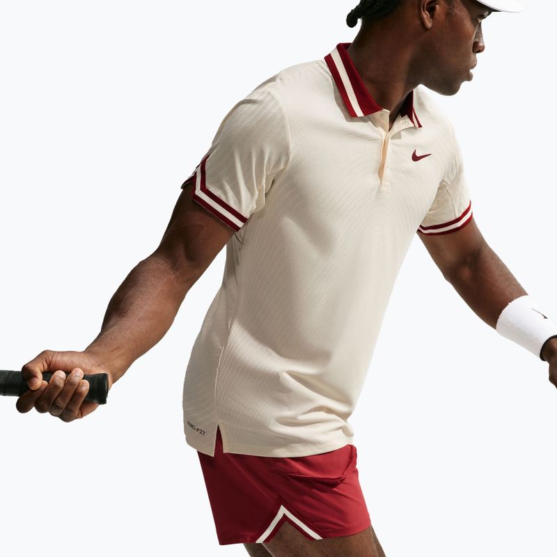 Polo marškinėliai Nike Court Slam Aero-Fit Pale Ivory/Team Red 4