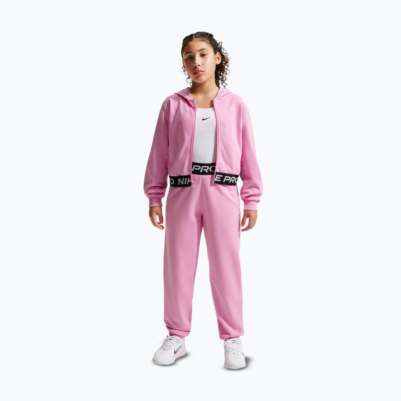 Vaikiškas džemperis Nike Pro Fleece pink rise/pink rise/black/white 7