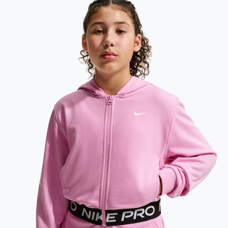 Vaikiškas džemperis Nike Pro Fleece pink rise/pink rise/black/white 3