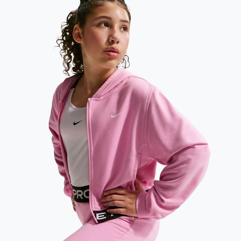 Vaikiškas džemperis Nike Pro Fleece pink rise/pink rise/black/white 5