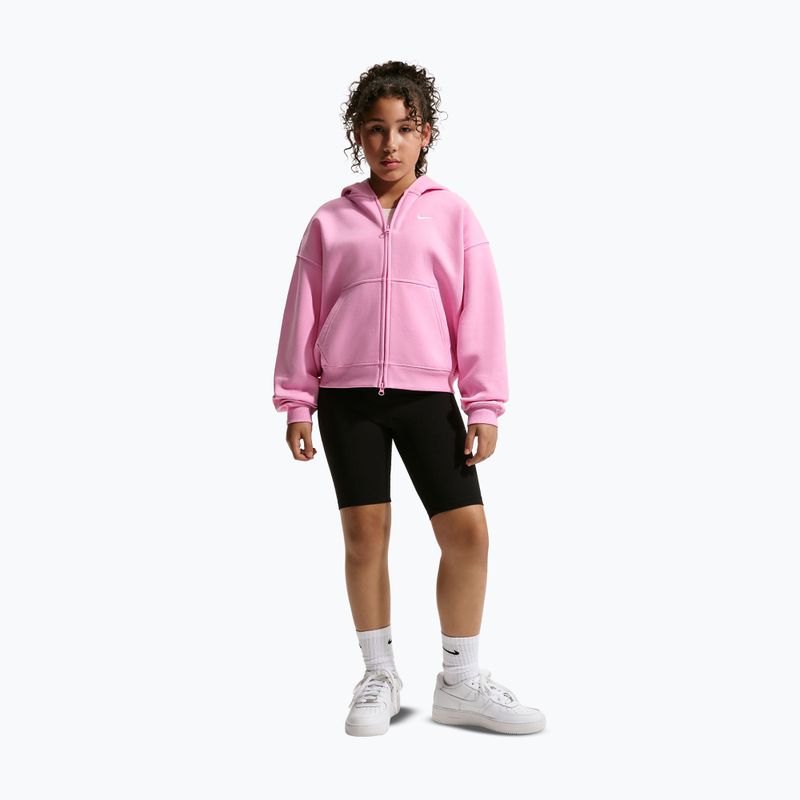Vaikiškas džemperis Nike Sportswear Studio Fleece pink rise/white 2
