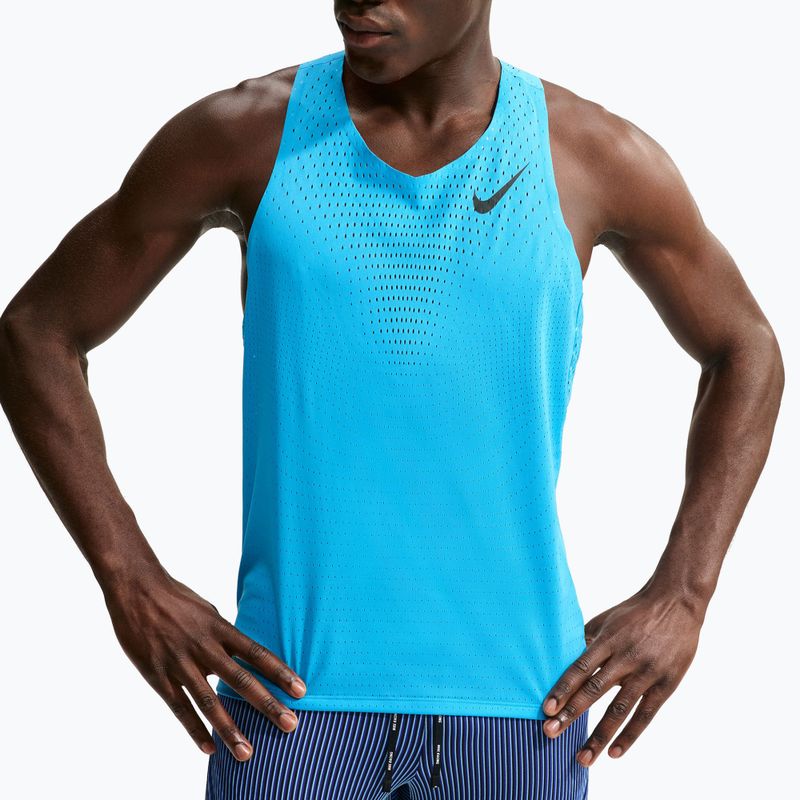 Vyriški bėgimo marškinėliai Nike AeroSwift light current blue/black 4