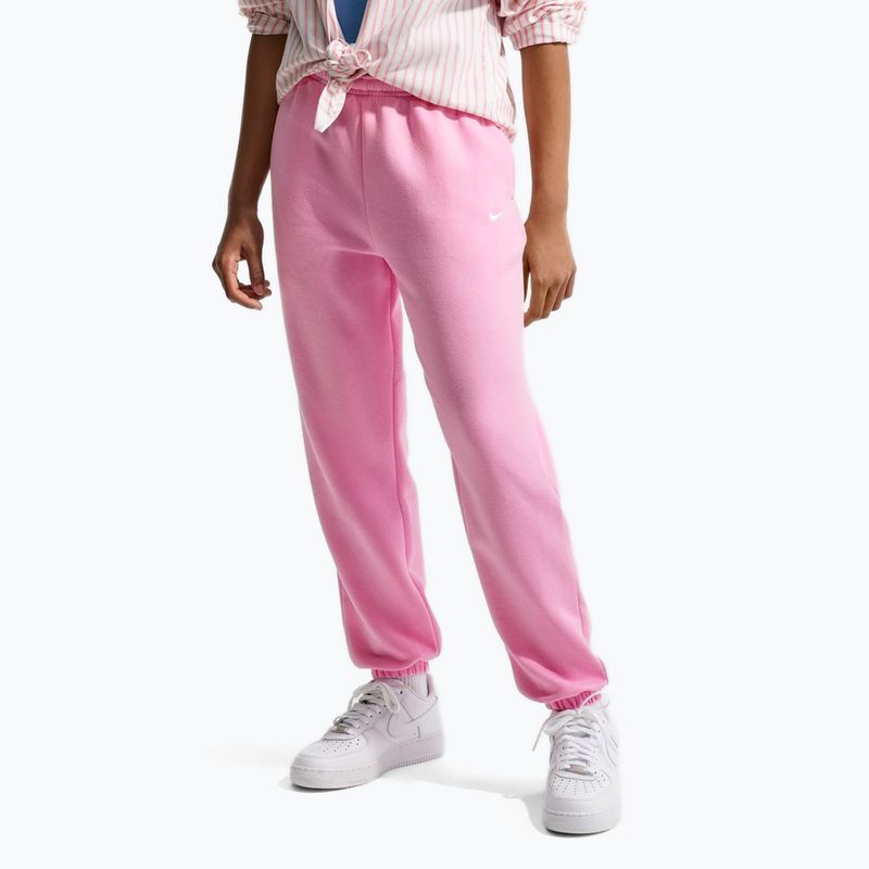 Vaikiškos kelnės Nike Sportswear Studio Fleece pink rise/white