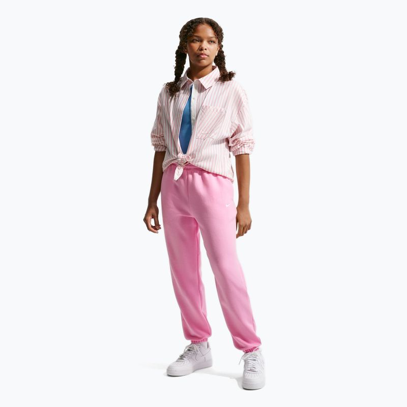 Vaikiškos kelnės Nike Sportswear Studio Fleece pink rise/white 2