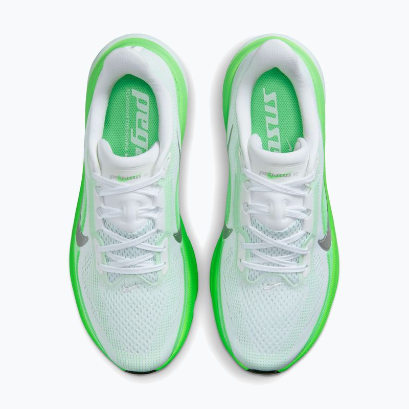 Moteriški bėgimo batai Nike Pegasus 42 white/green strike/metallic silver 5