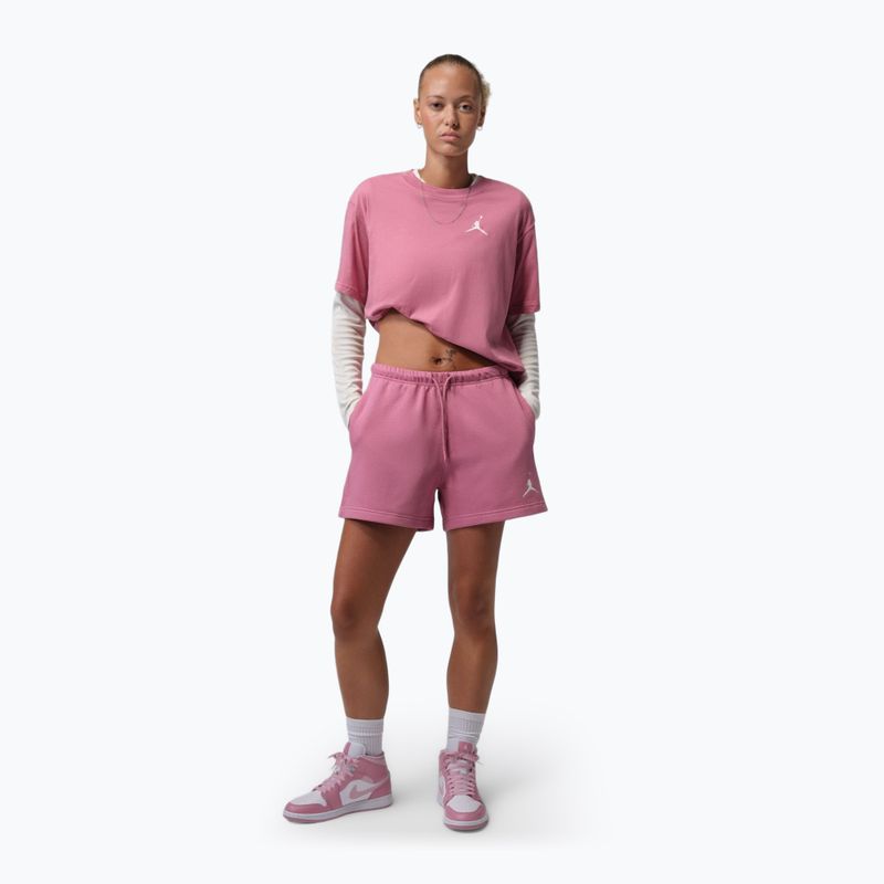 Moteriški šortai Jordan Fleece desert berry/white 2