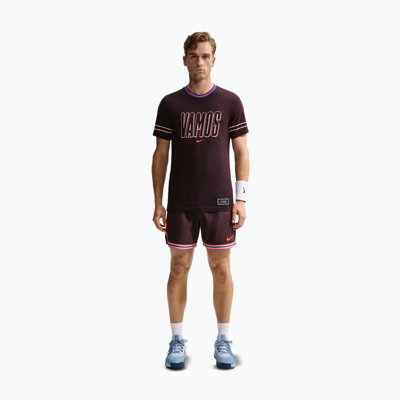 Vyriški marškinėliai Nike Court Dri-FIT Cotton burgundy ash 2
