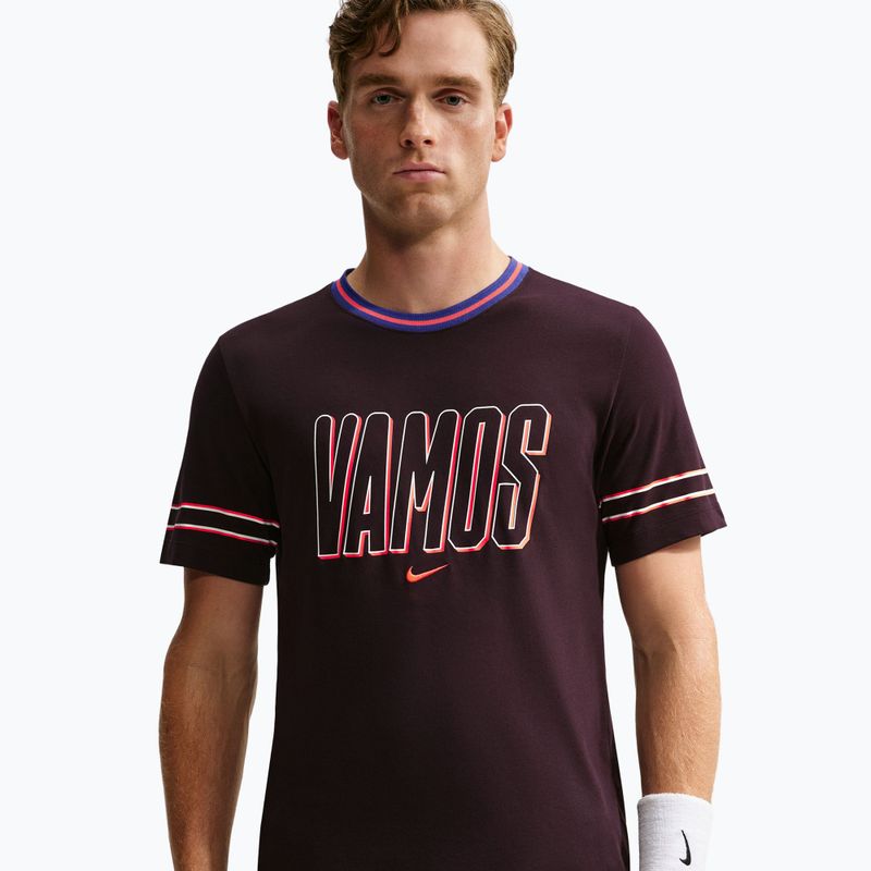 Vyriški marškinėliai Nike Court Dri-FIT Cotton burgundy ash 4
