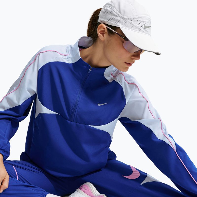 Moteriška bėgimo striukė Nike Tempo Dri-FIT 1/2-Zip old royal/football grey/pink rise 5