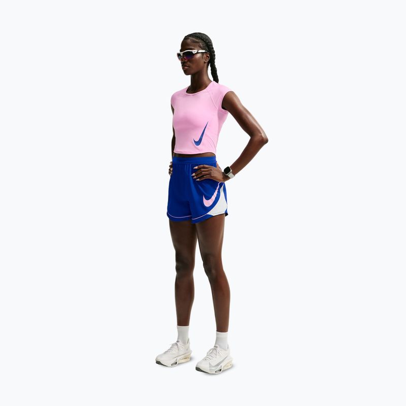 Moteriški bėgimo šortai Nike Tempo Dri-Fit Unlined old royal/football grey/pink rise 2