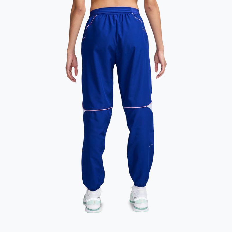 Moteriškos kelnės Nike Swoosh Dri-Fit senosios karališkos/mėlynos pilkos/rožinės spalvos aukštis 2