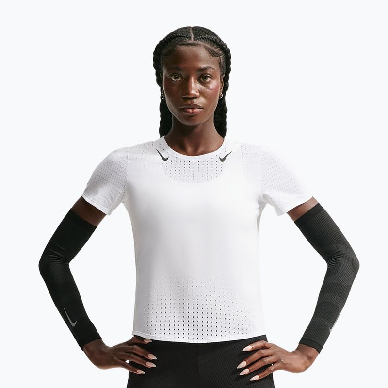 Moteriški bėgimo marškinėliai Nike AeroSwift white/black