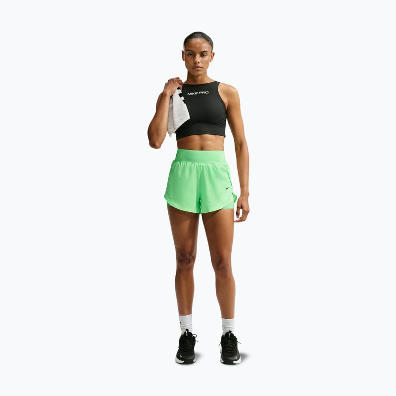 Moteriški treniruočių šortai Nike Pro Sculpt illusion green/black 2